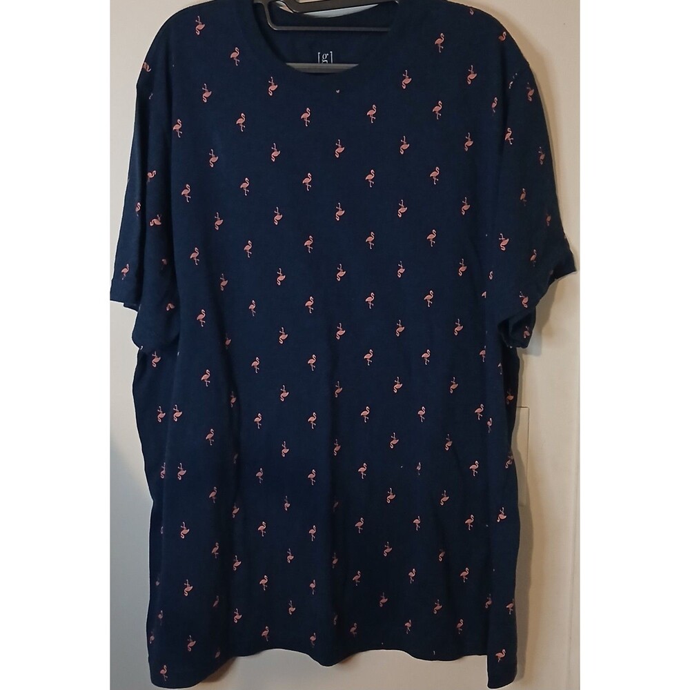 Flamingo AOP Blue Pink Men's 2XL George T-Shirt Beach Lounge